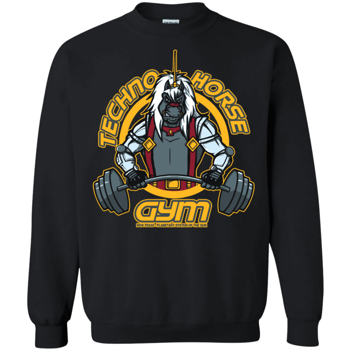 Sweatshirts Black / S Techno Horse Gym Crewneck Sweatshirt