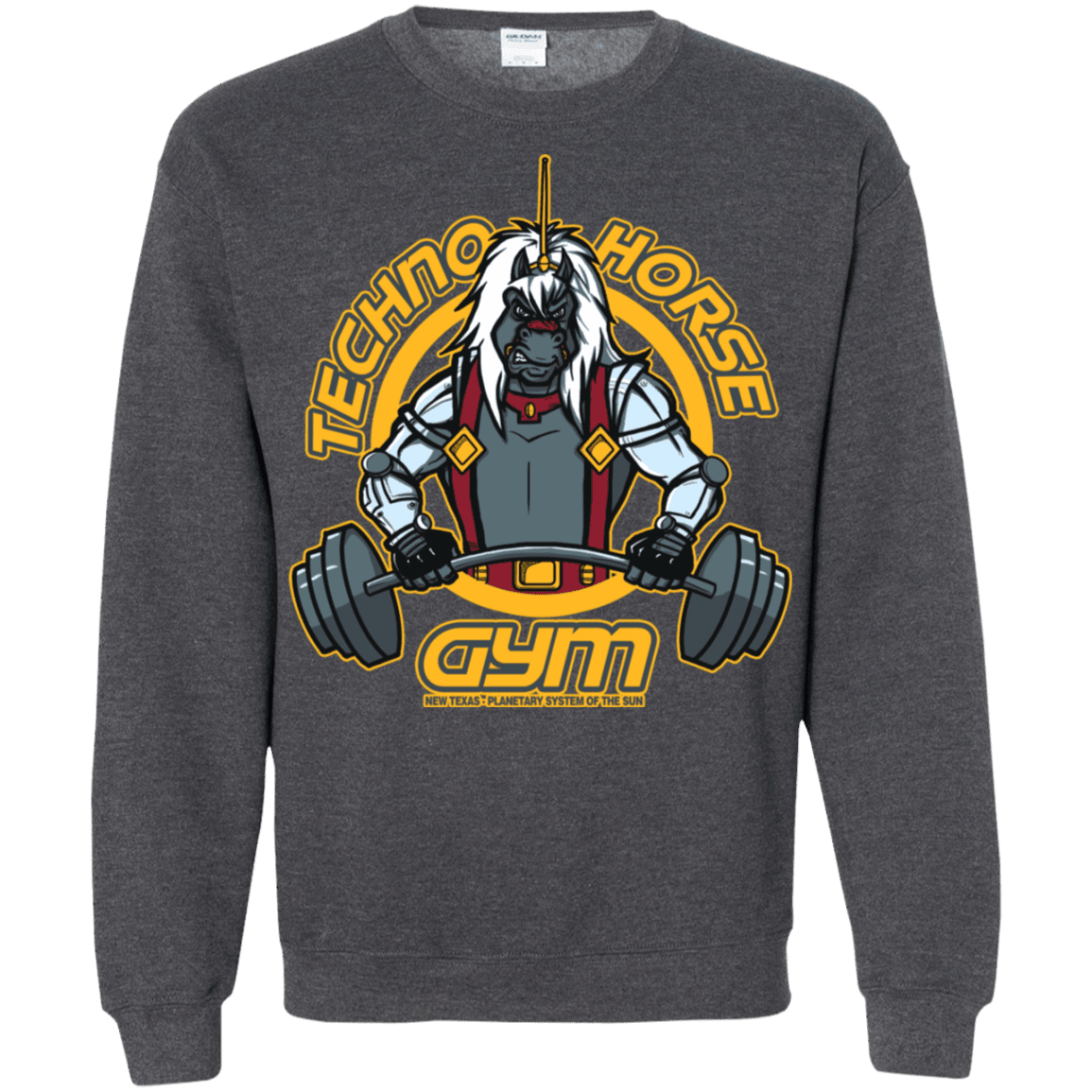 Sweatshirts Dark Heather / S Techno Horse Gym Crewneck Sweatshirt