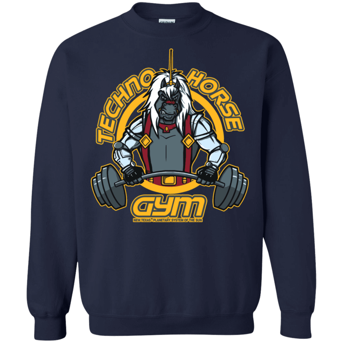 Sweatshirts Navy / S Techno Horse Gym Crewneck Sweatshirt