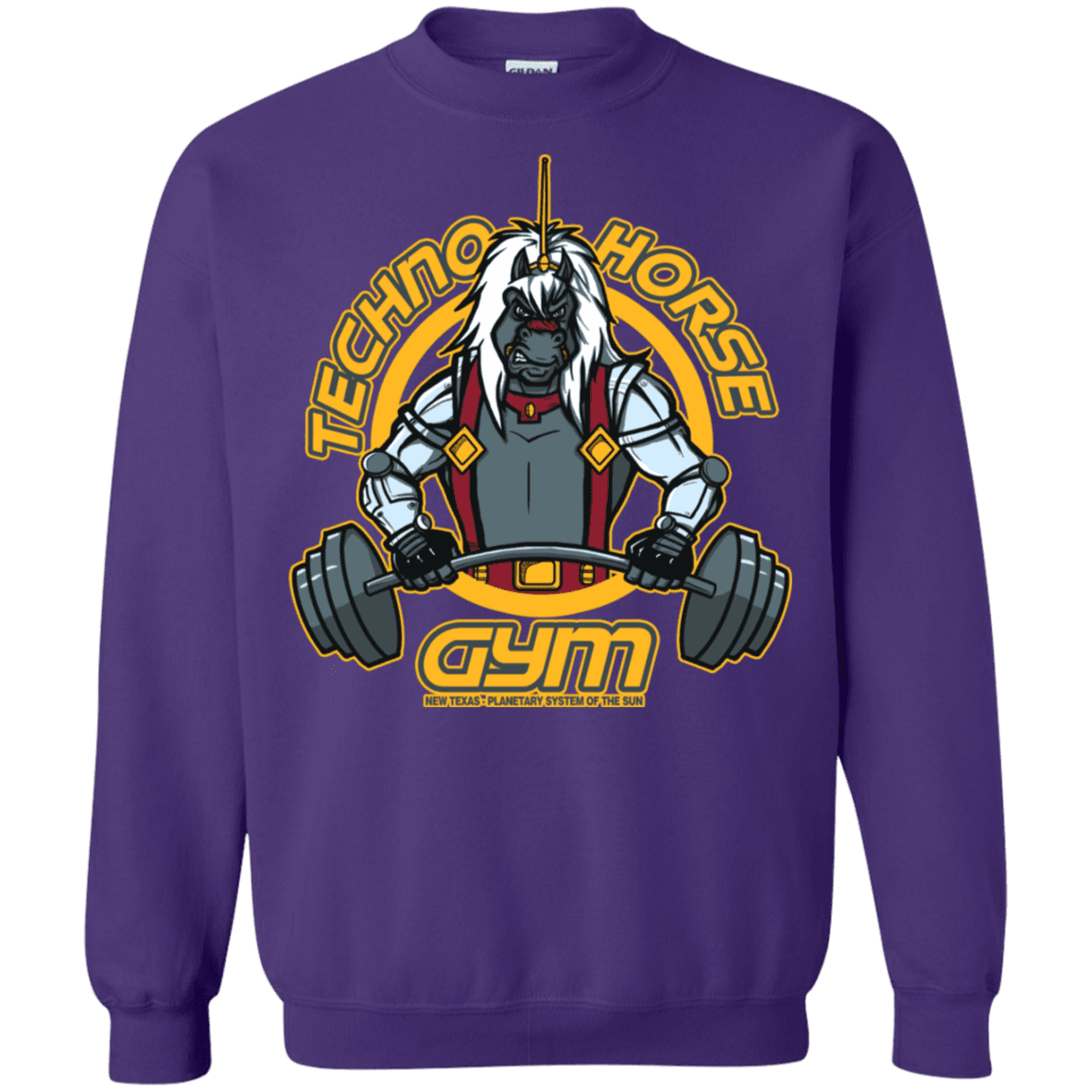 Sweatshirts Purple / S Techno Horse Gym Crewneck Sweatshirt