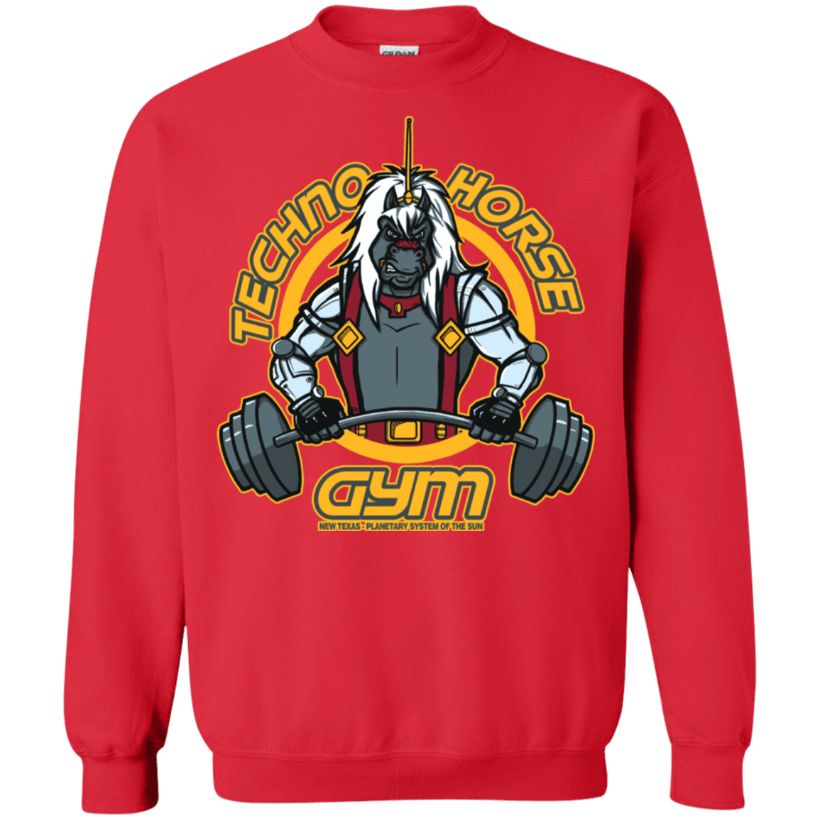 Sweatshirts Red / S Techno Horse Gym Crewneck Sweatshirt