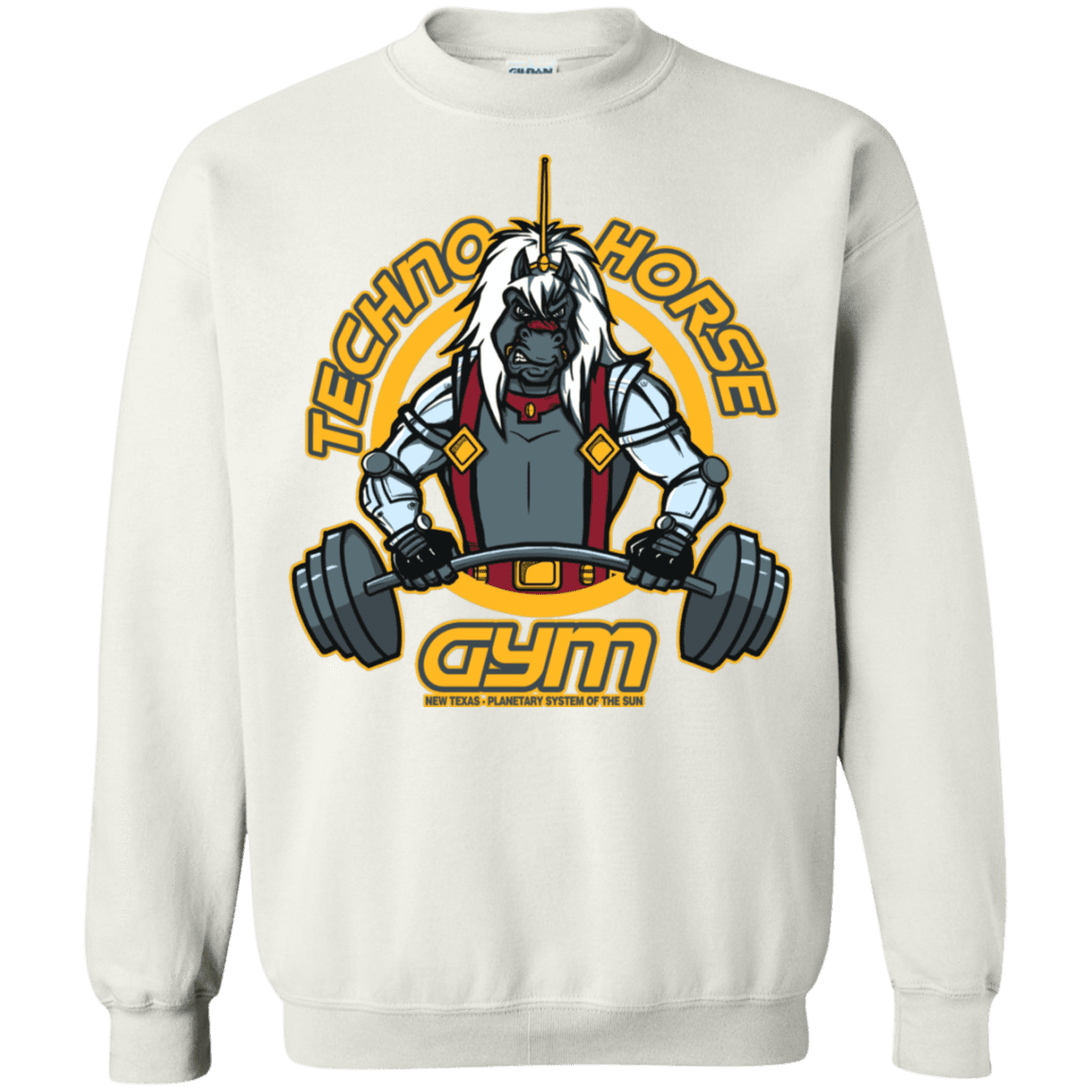 Sweatshirts White / S Techno Horse Gym Crewneck Sweatshirt