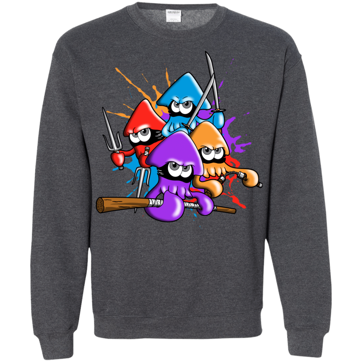 Sweatshirts Dark Heather / S Teenage Mutant Ninja Squids Crewneck Sweatshirt