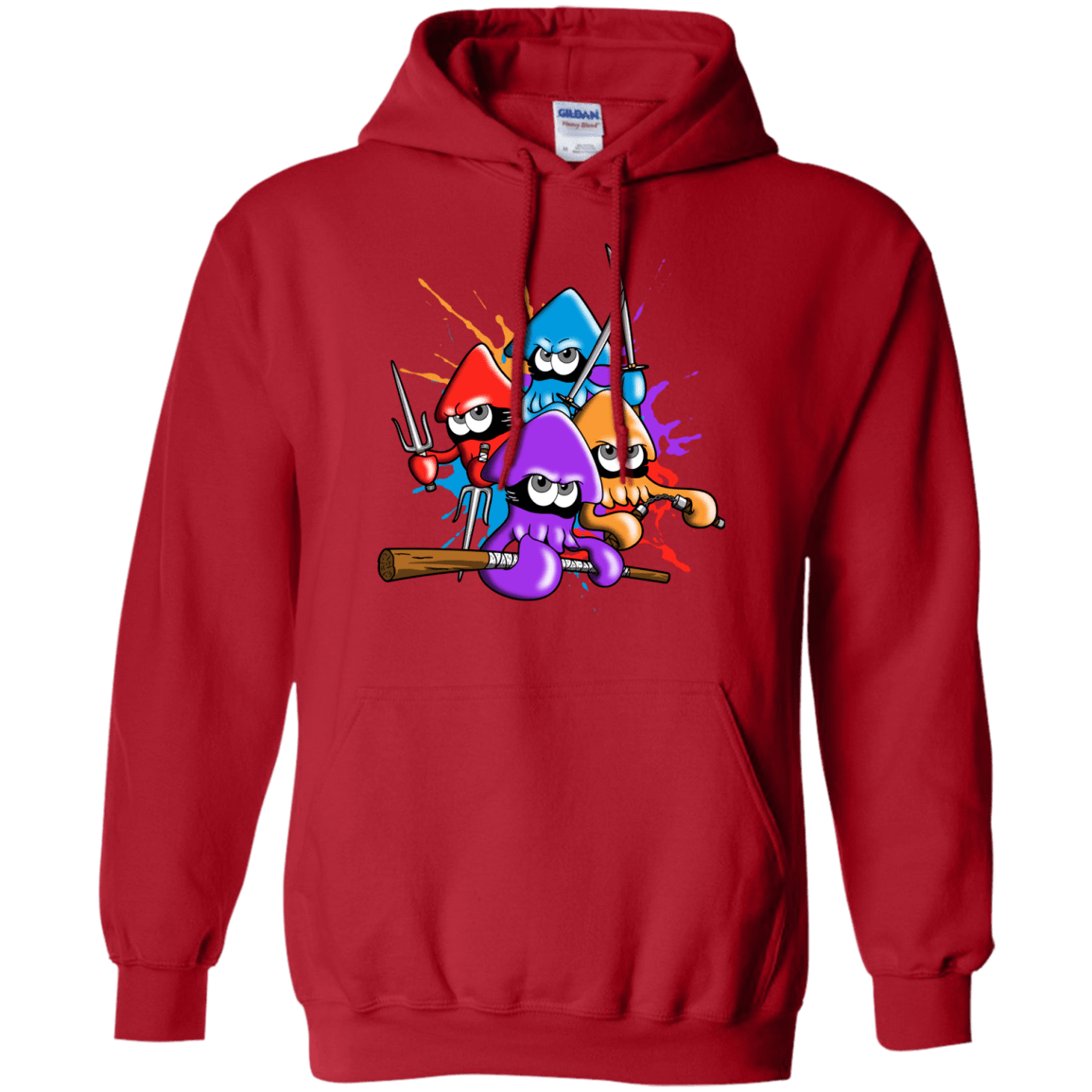 Sweatshirts Red / S Teenage Mutant Ninja Squids Pullover Hoodie