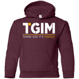 Sweatshirts Maroon / YS Thank God Its Monday Youth Hoodie