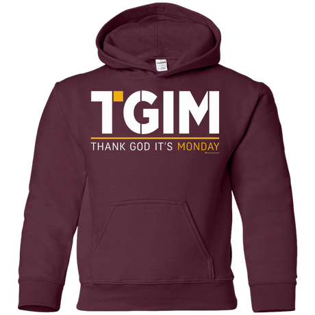 Sweatshirts Maroon / YS Thank God Its Monday Youth Hoodie