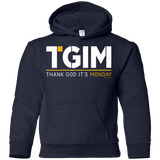 Sweatshirts Navy / YS Thank God Its Monday Youth Hoodie