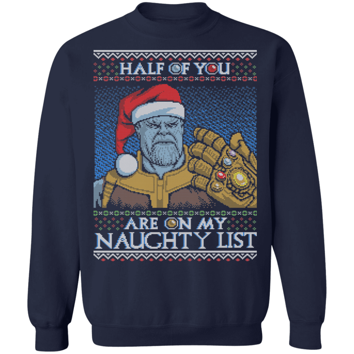 Sweatshirts Navy / S Thanos Naughty List Crewneck Sweatshirt