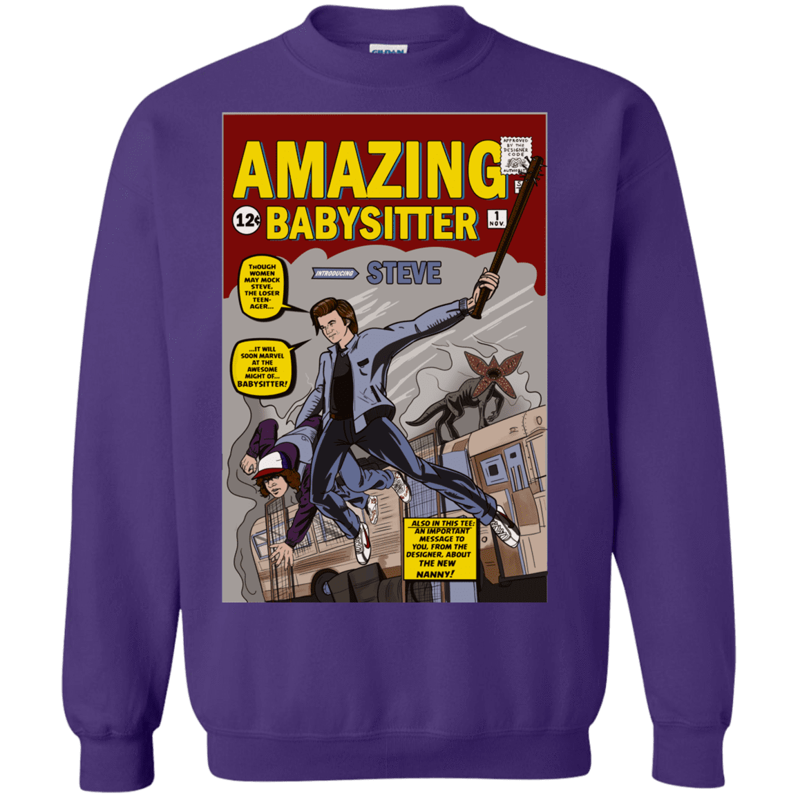 Sweatshirts Purple / S The Amazing Babysitter Crewneck Sweatshirt