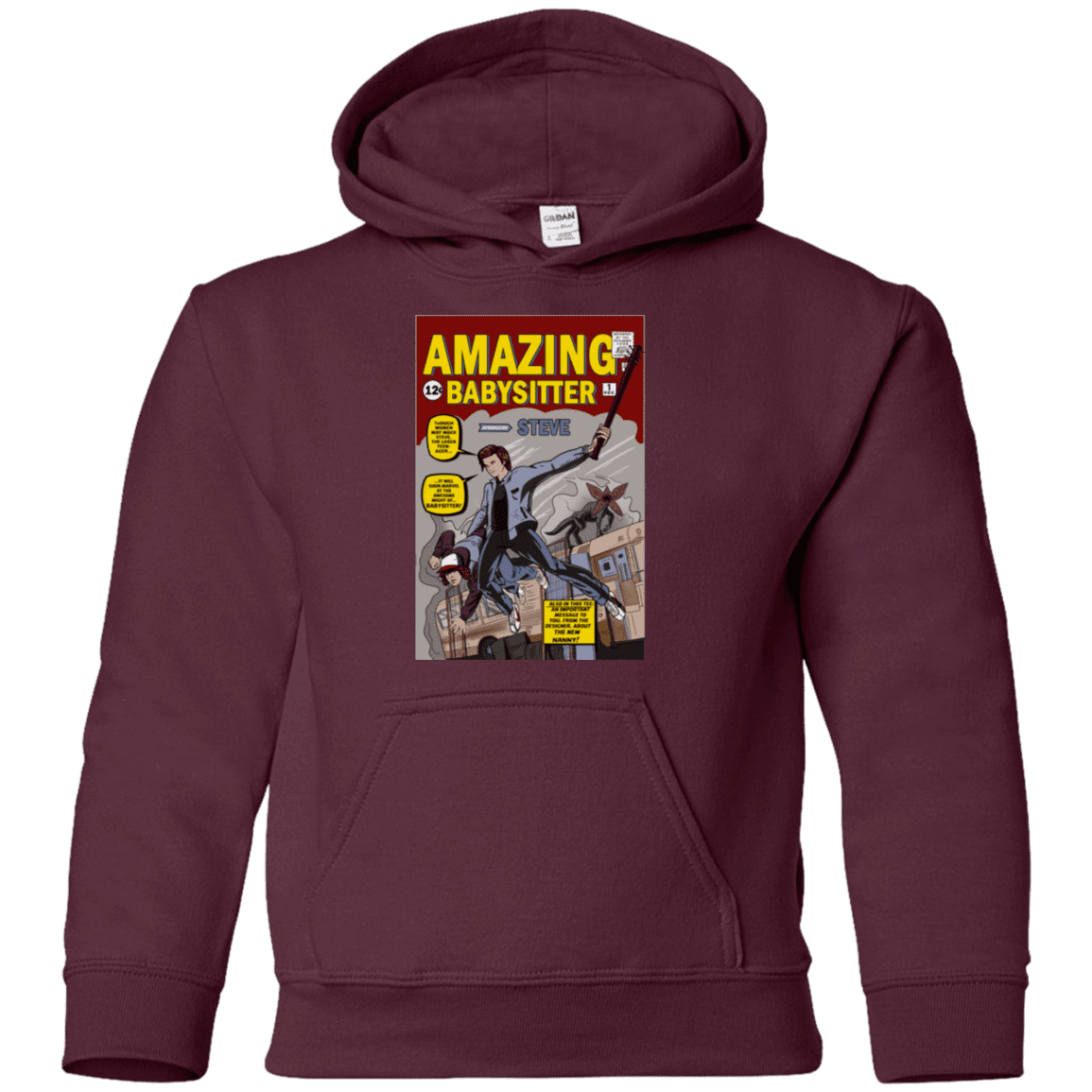 Sweatshirts Maroon / YS The Amazing Babysitter Youth Hoodie