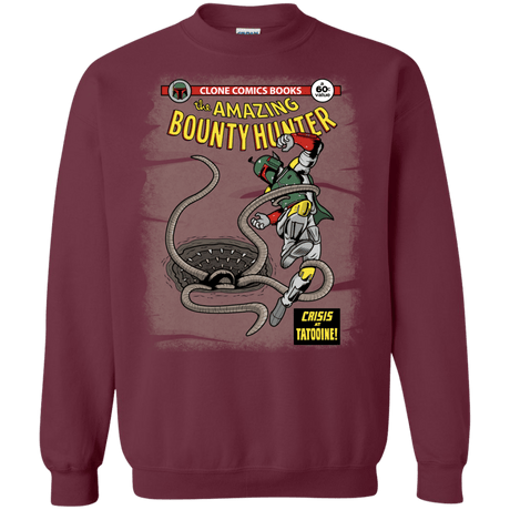 Sweatshirts Maroon / S The Amazing Bounty Hunter Crewneck Sweatshirt