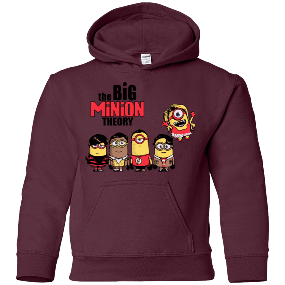 Sweatshirts Maroon / YS THE BIG MINION THEORY Youth Hoodie