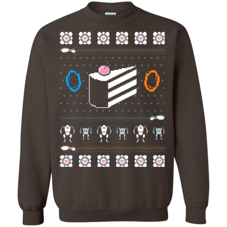 Sweatshirts Dark Chocolate / Small The Christmas Cake Is A Lie Crewneck Sweatshirt