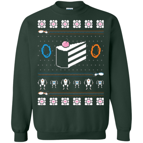 Sweatshirts Forest Green / Small The Christmas Cake Is A Lie Crewneck Sweatshirt
