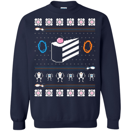 Sweatshirts Navy / Small The Christmas Cake Is A Lie Crewneck Sweatshirt