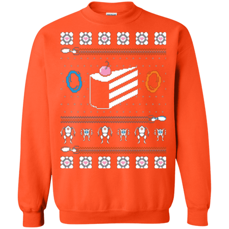 Sweatshirts Orange / Small The Christmas Cake Is A Lie Crewneck Sweatshirt