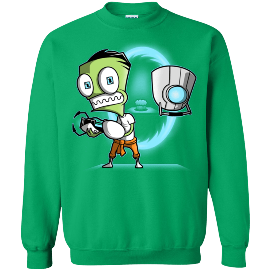 Sweatshirts Irish Green / Small THE CUPCAKE IS A LIE Crewneck Sweatshirt