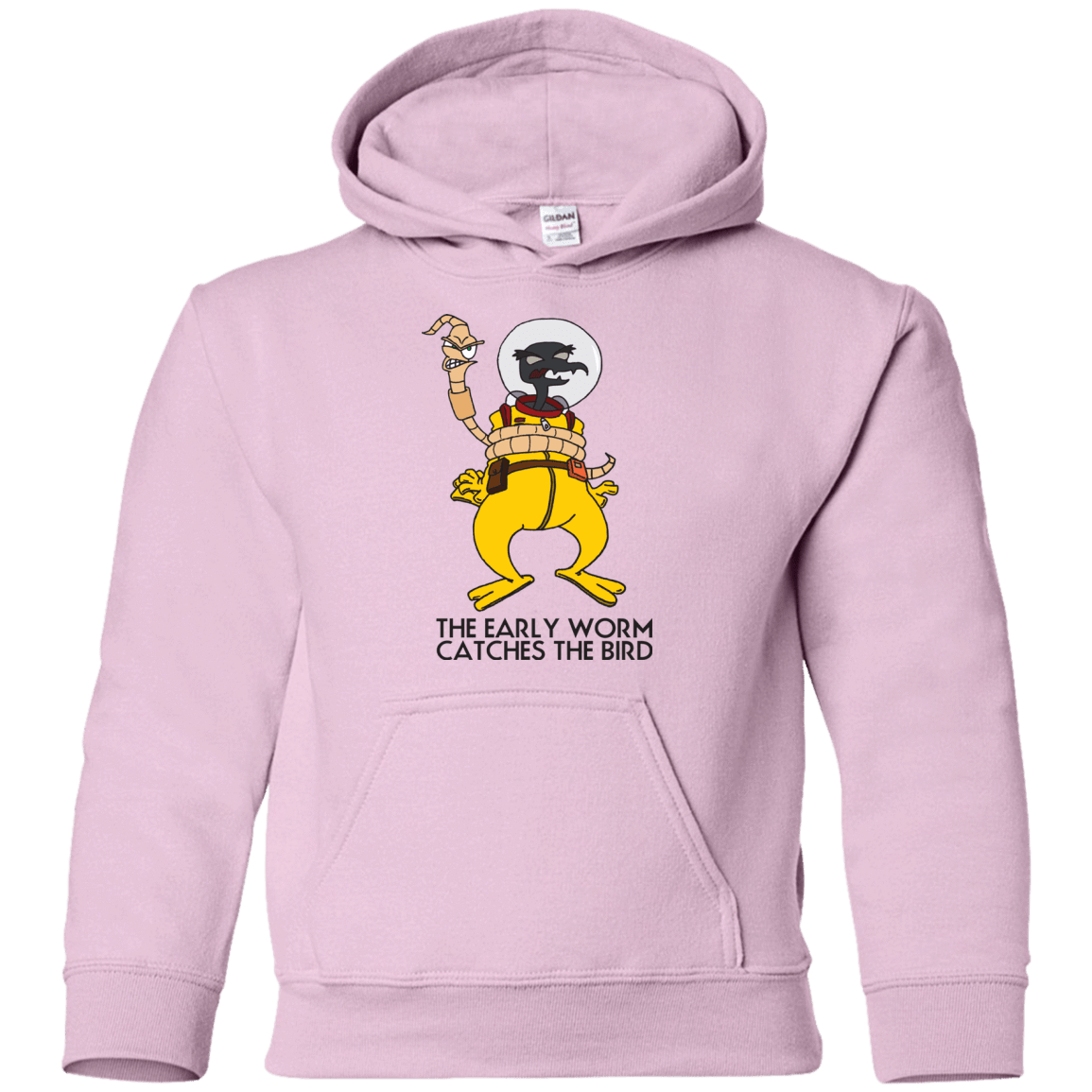 Sweatshirts Light Pink / YS The Early Worm Catches The Bird Youth Hoodie