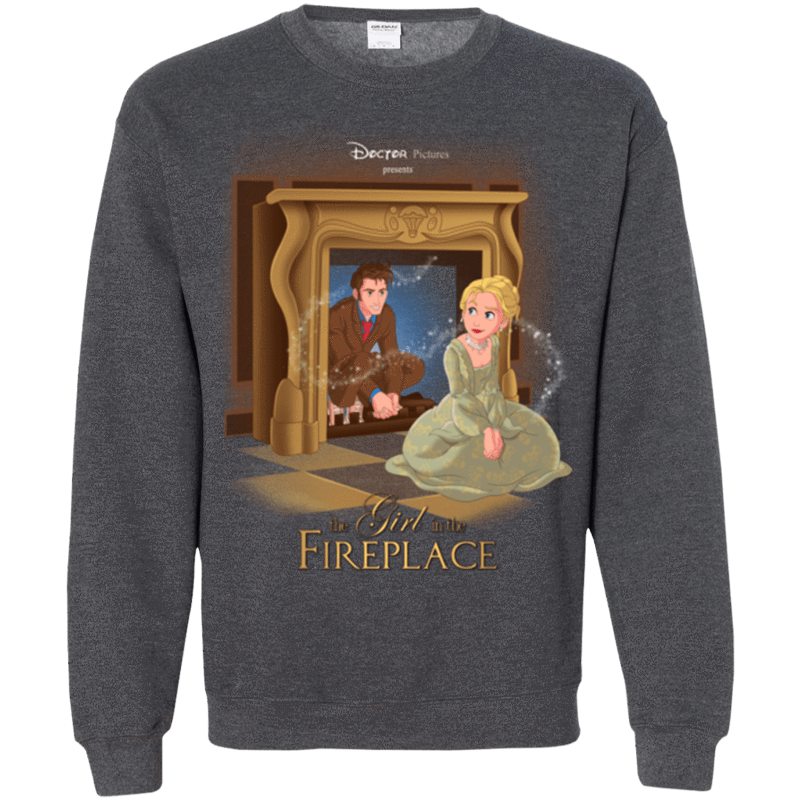 Sweatshirts Dark Heather / Small The Girl In The Fireplace Crewneck Sweatshirt