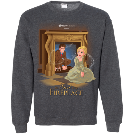 Sweatshirts Dark Heather / Small The Girl In The Fireplace Crewneck Sweatshirt