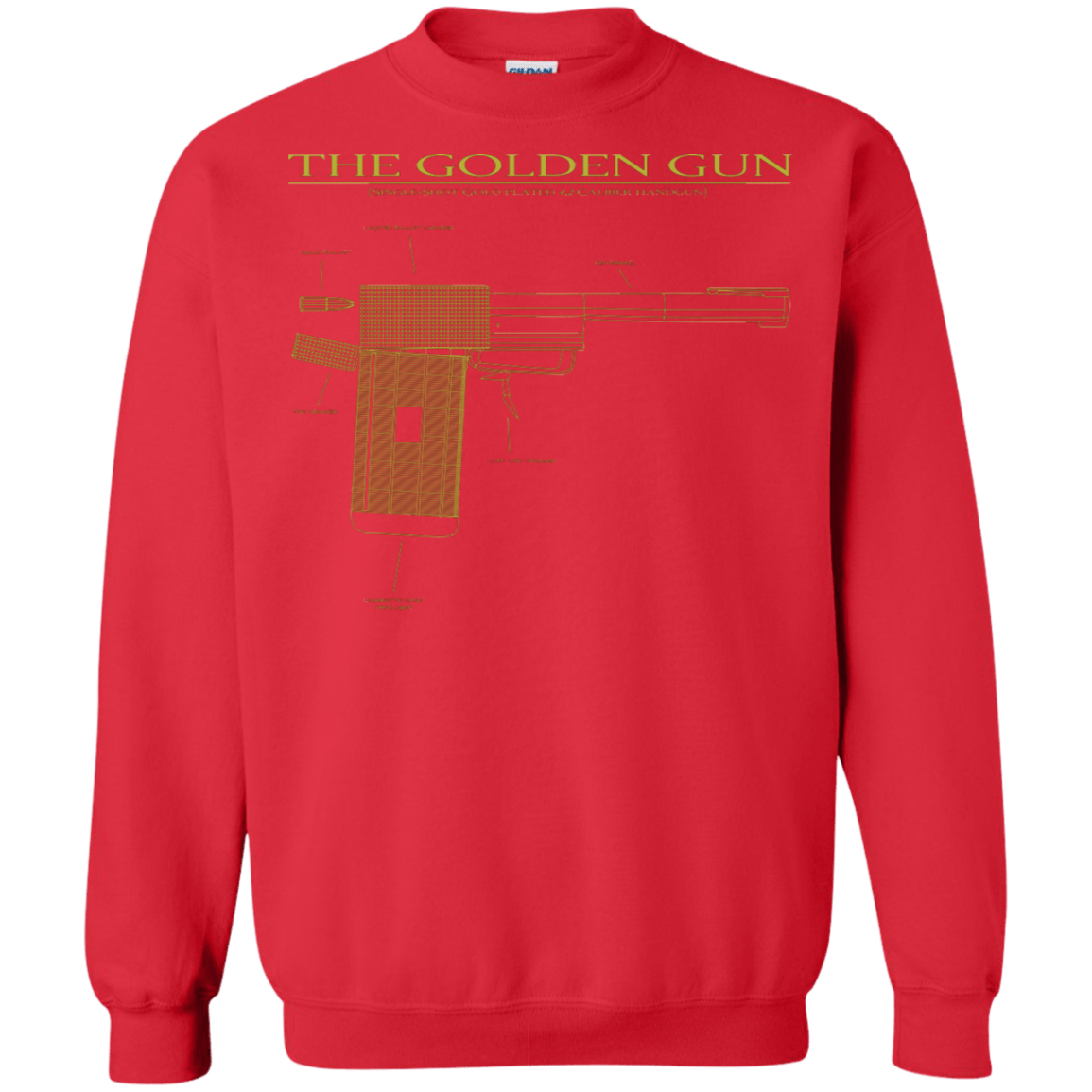 Sweatshirts Red / S The Golden Gun Crewneck Sweatshirt