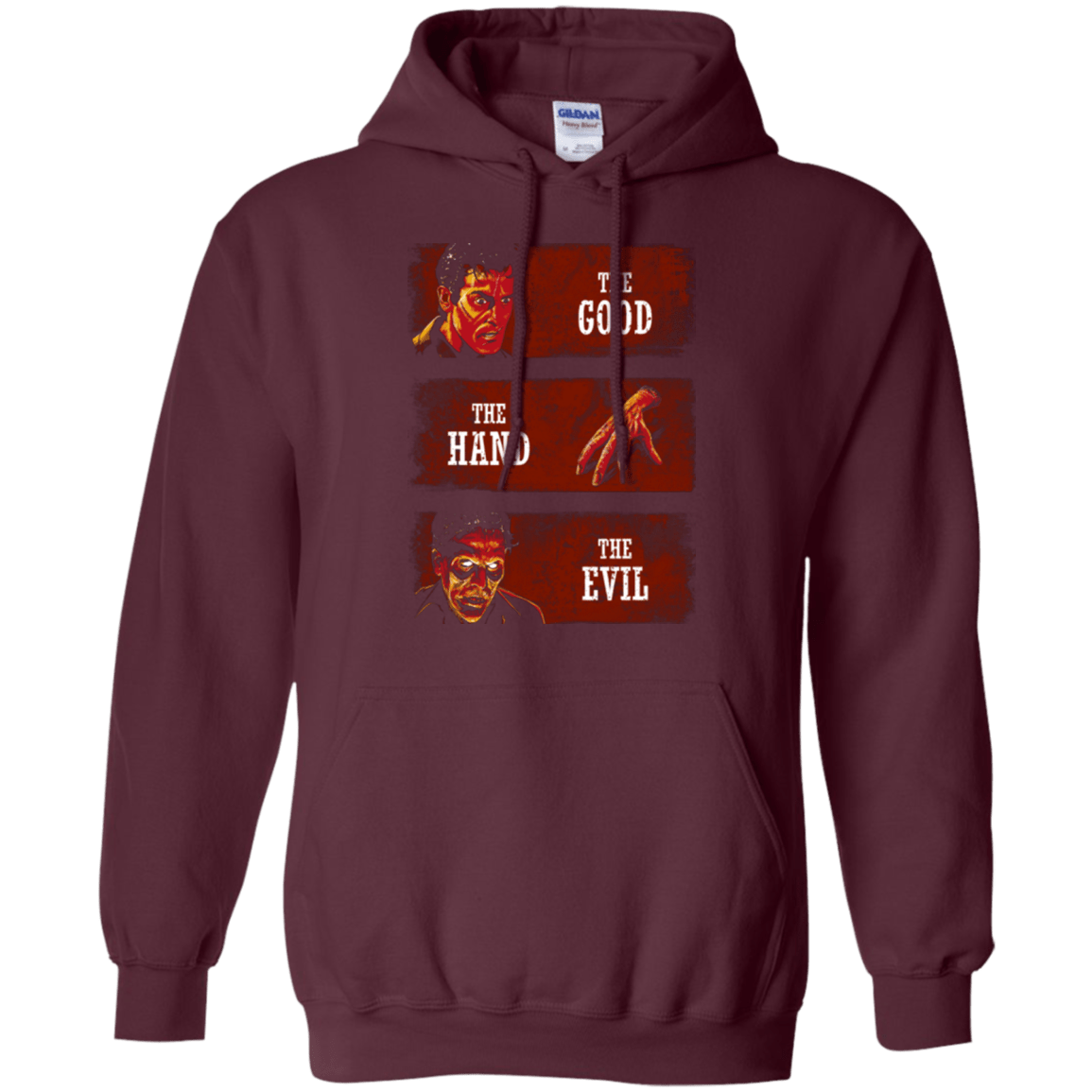 Sweatshirts Maroon / Small The Good the Hand and the Evil Pullover Hoodie