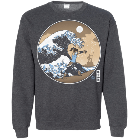 Sweatshirts Dark Heather / Small The Great Wave of Republic City Crewneck Sweatshirt