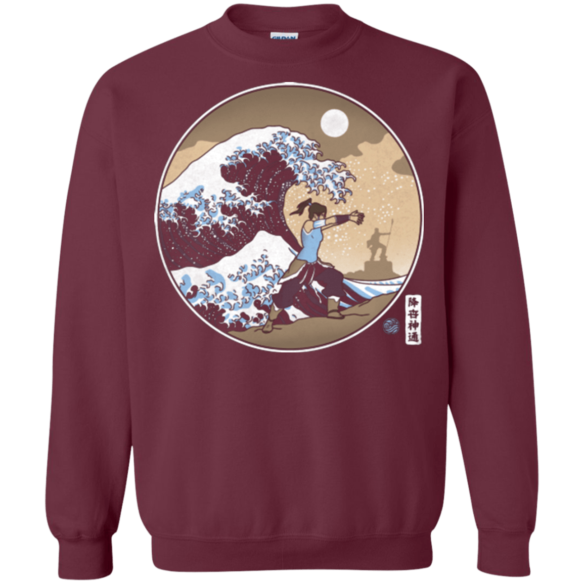 Sweatshirts Maroon / Small The Great Wave of Republic City Crewneck Sweatshirt