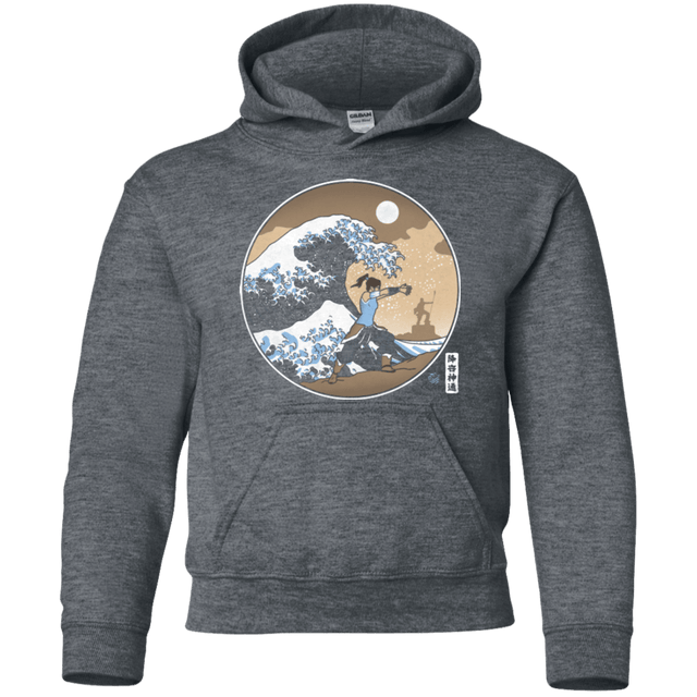 Sweatshirts Dark Heather / YS The Great Wave of Republic City Youth Hoodie