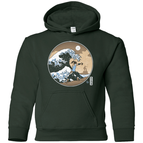 Sweatshirts Forest Green / YS The Great Wave of Republic City Youth Hoodie