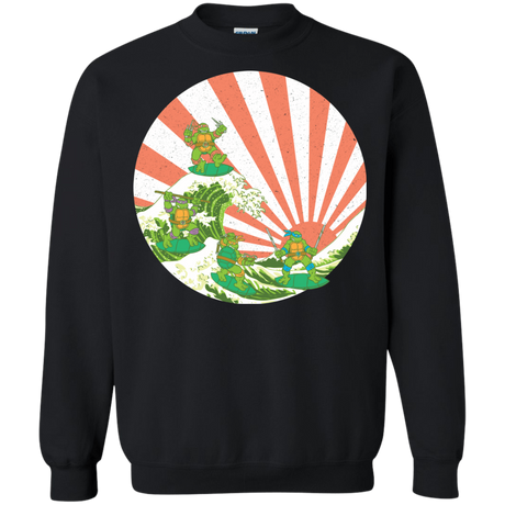 Sweatshirts Black / S The Great Wave Off Cowabunga Crewneck Sweatshirt