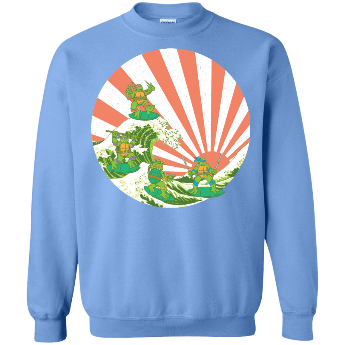 Sweatshirts Carolina Blue / S The Great Wave Off Cowabunga Crewneck Sweatshirt