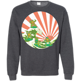 Sweatshirts Dark Heather / S The Great Wave Off Cowabunga Crewneck Sweatshirt