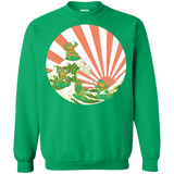 Sweatshirts Irish Green / S The Great Wave Off Cowabunga Crewneck Sweatshirt