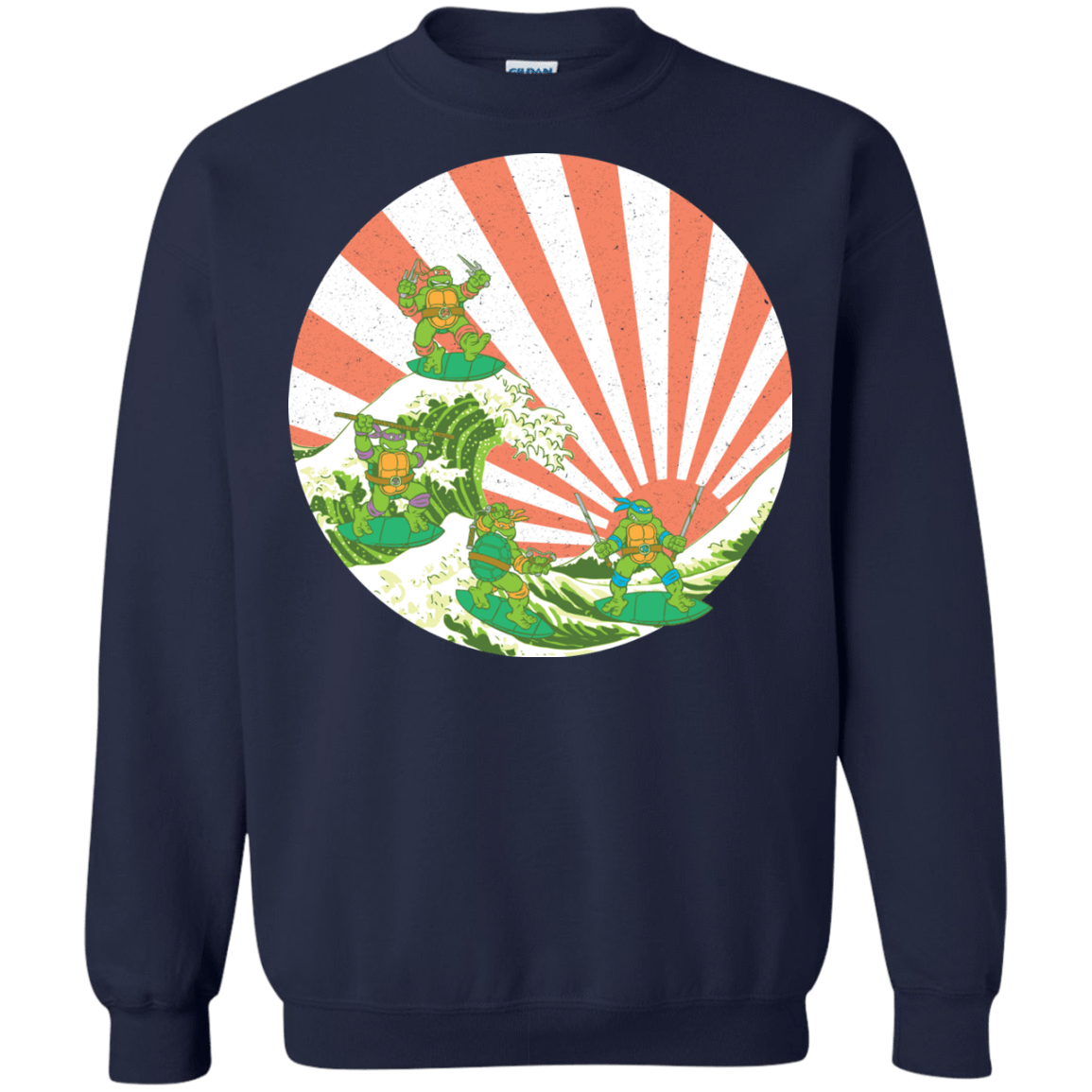 Sweatshirts Navy / S The Great Wave Off Cowabunga Crewneck Sweatshirt