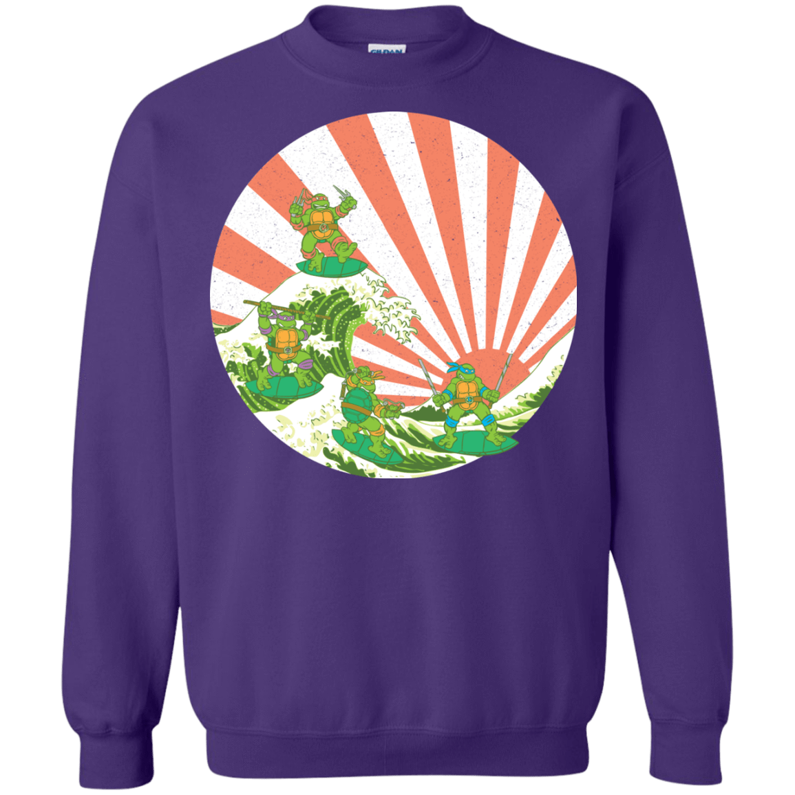 Sweatshirts Purple / S The Great Wave Off Cowabunga Crewneck Sweatshirt