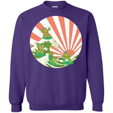 Sweatshirts Purple / S The Great Wave Off Cowabunga Crewneck Sweatshirt