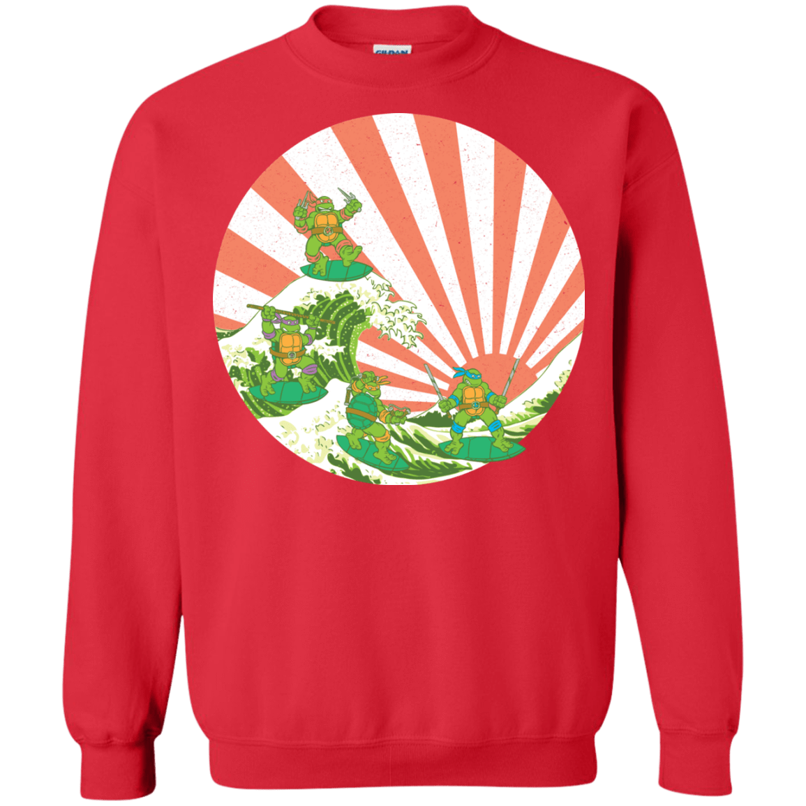 Sweatshirts Red / S The Great Wave Off Cowabunga Crewneck Sweatshirt