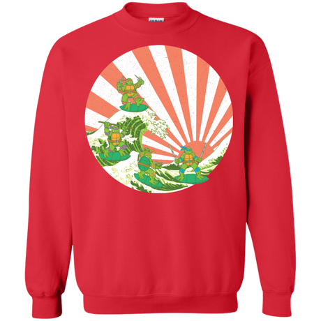 Sweatshirts Red / S The Great Wave Off Cowabunga Crewneck Sweatshirt