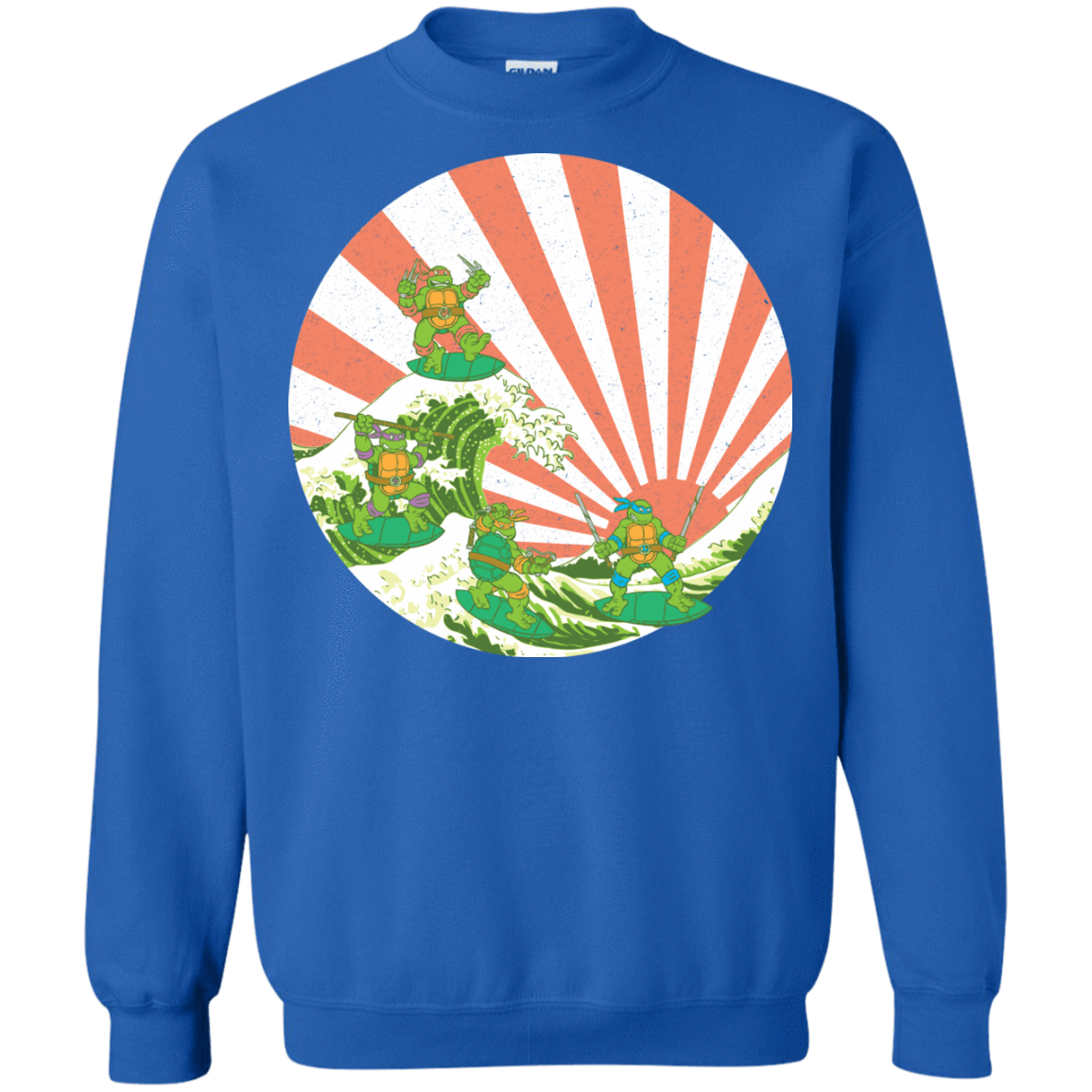 Sweatshirts Royal / S The Great Wave Off Cowabunga Crewneck Sweatshirt