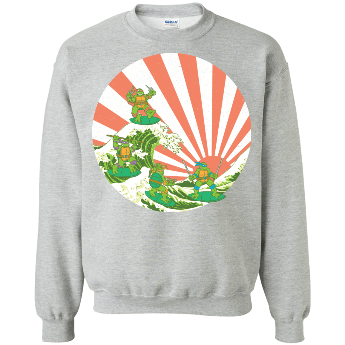 Sweatshirts Sport Grey / S The Great Wave Off Cowabunga Crewneck Sweatshirt