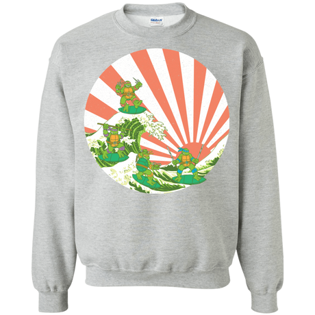 Sweatshirts Sport Grey / S The Great Wave Off Cowabunga Crewneck Sweatshirt