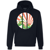 Sweatshirts Navy / S The Great Wave Off Cowabunga Premium Fleece Hoodie