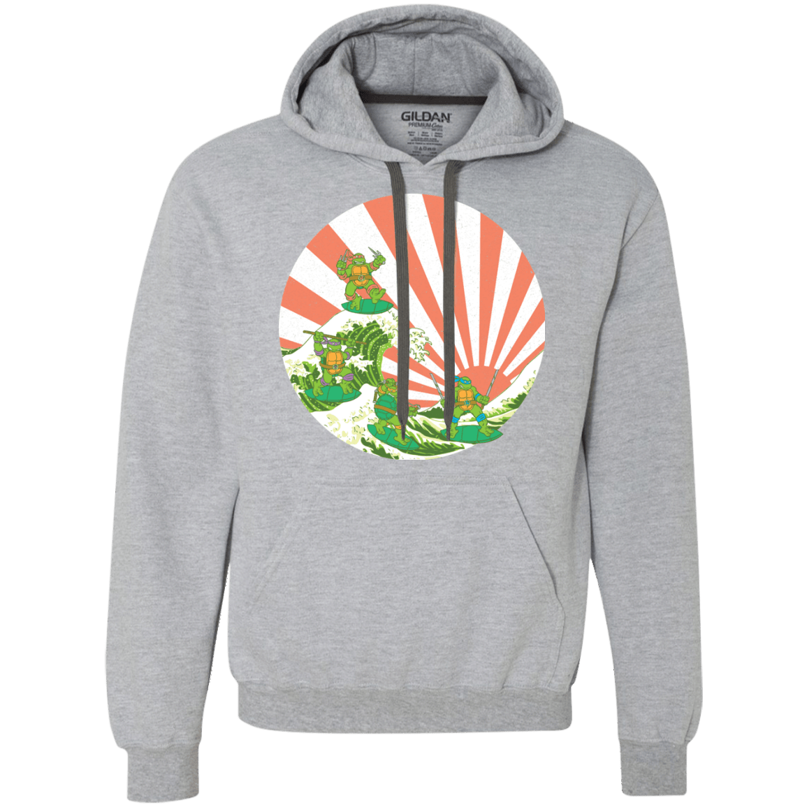 Sweatshirts Sport Grey / S The Great Wave Off Cowabunga Premium Fleece Hoodie
