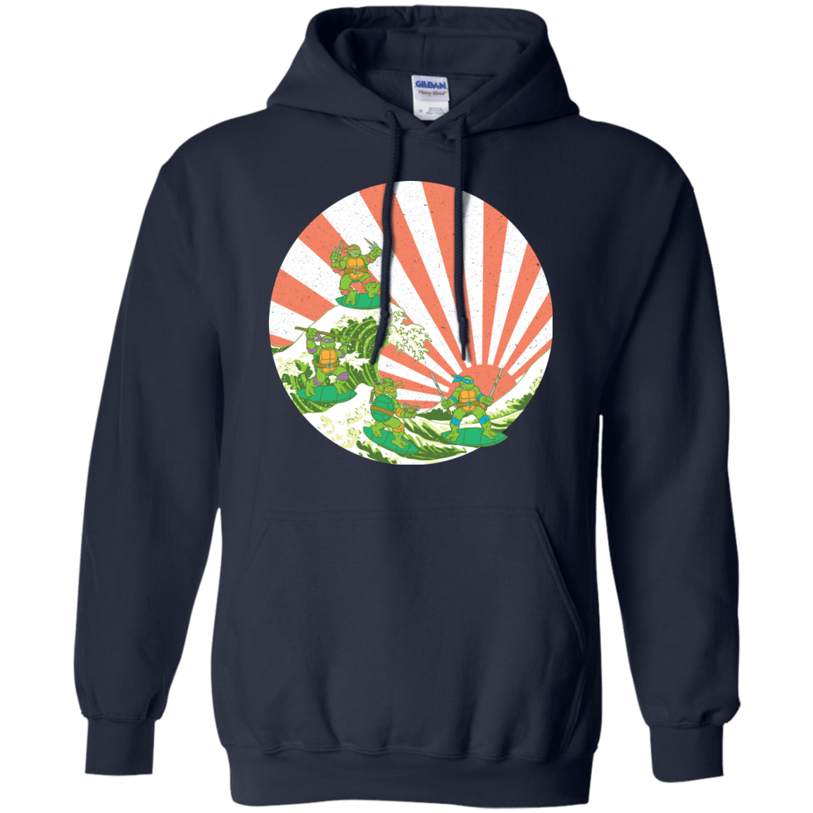 Sweatshirts Navy / S The Great Wave Off Cowabunga Pullover Hoodie
