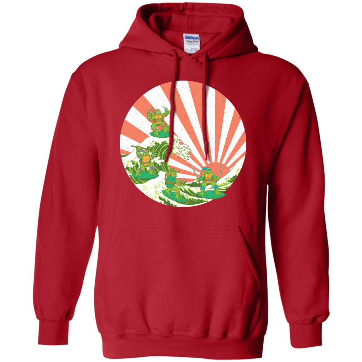 Sweatshirts Red / S The Great Wave Off Cowabunga Pullover Hoodie