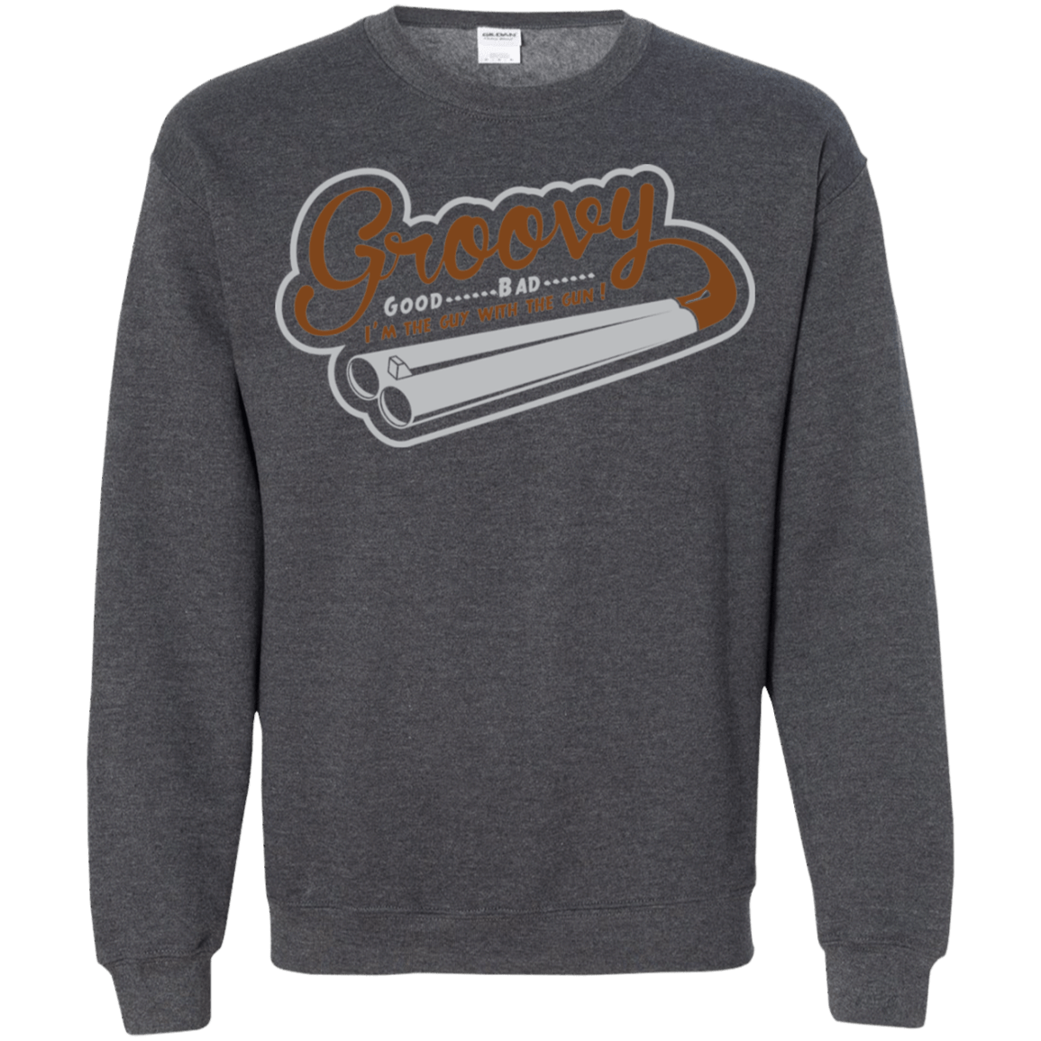 Sweatshirts Dark Heather / S The Guy With The Gun Crewneck Sweatshirt