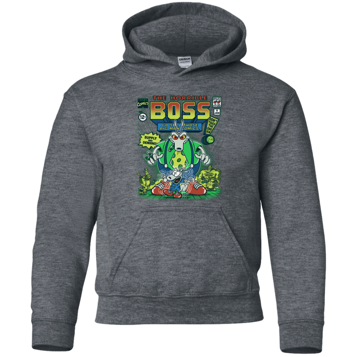 Sweatshirts Dark Heather / YS The Horrible Boss Youth Hoodie