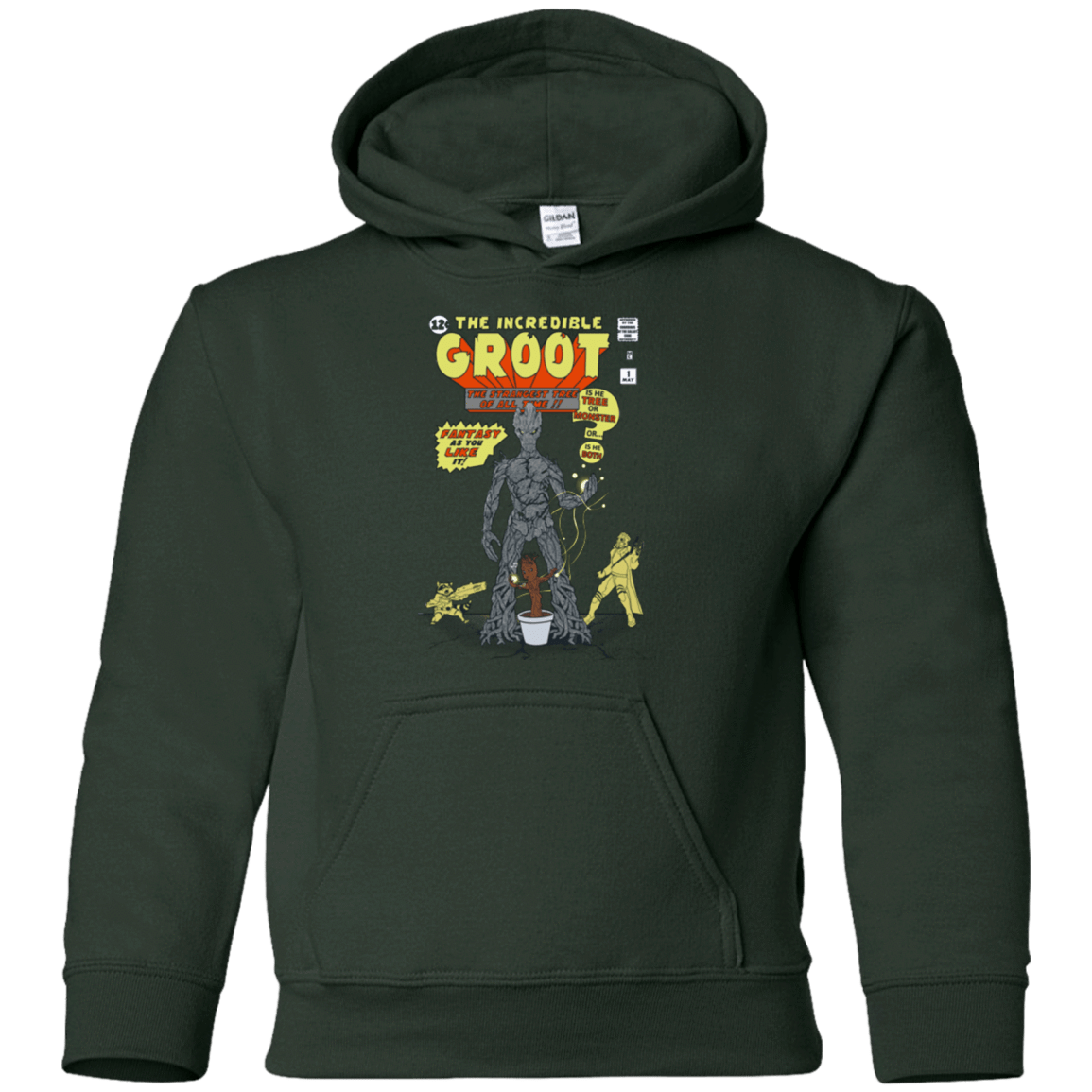Sweatshirts Forest Green / YS The Incredible Groot Youth Hoodie