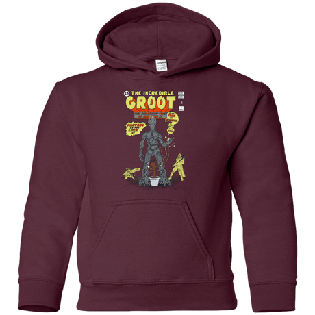 Sweatshirts Maroon / YS The Incredible Groot Youth Hoodie